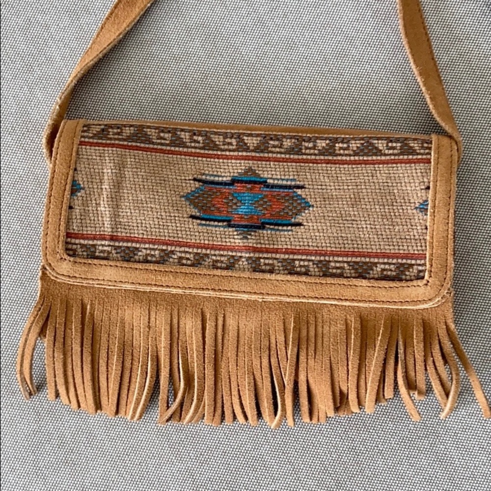 Minnetonka Fringe Suede Crossbody Purse